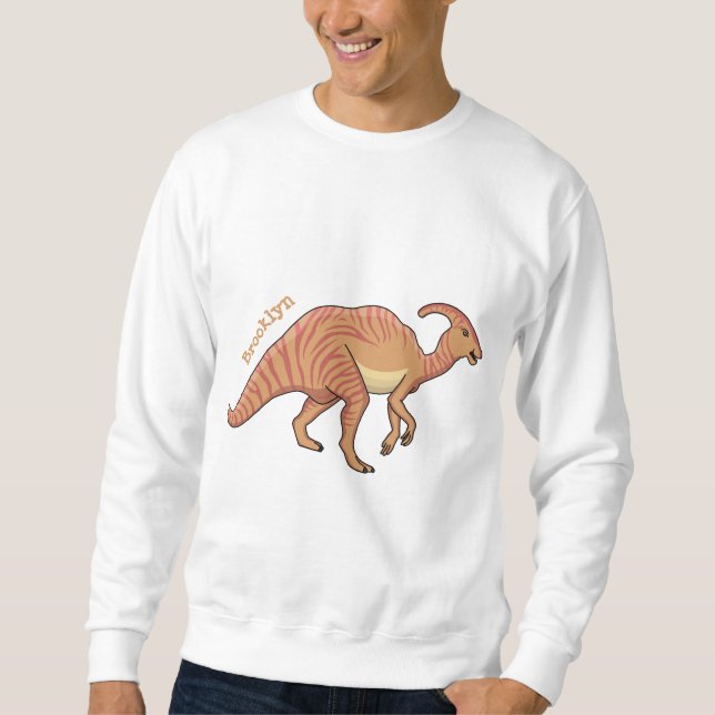 Sweatshirt Illustration de la caricature de dinosaure du para (Devant)