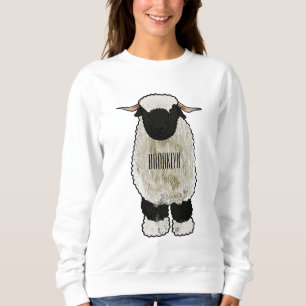 Sweatshirt Illustration de la caricature de mouton Valais Bla