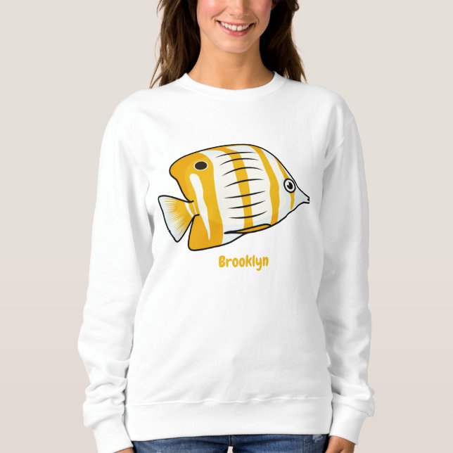 Sweatshirt Illustration de la caricature du poisson papillon  (Devant)