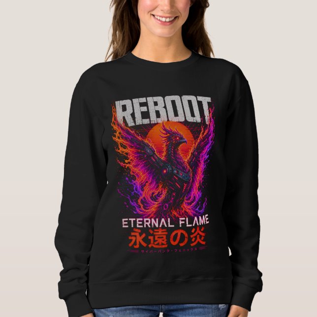 Sweatshirt Illustration de la Flamme Éternelle – Phénix de Fe (Devant)