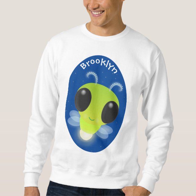 Sweatshirt Illustration de la luciole vert mou (Devant)