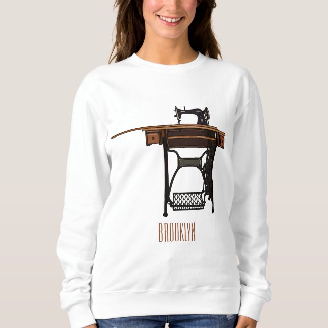 Sweatshirt Illustration de la machine à coudre (Devant)