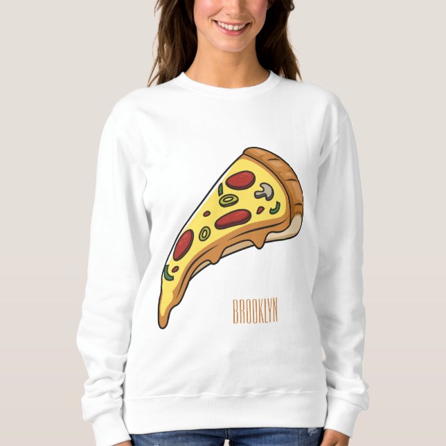 Sweatshirt Illustration de la pizza (Devant)