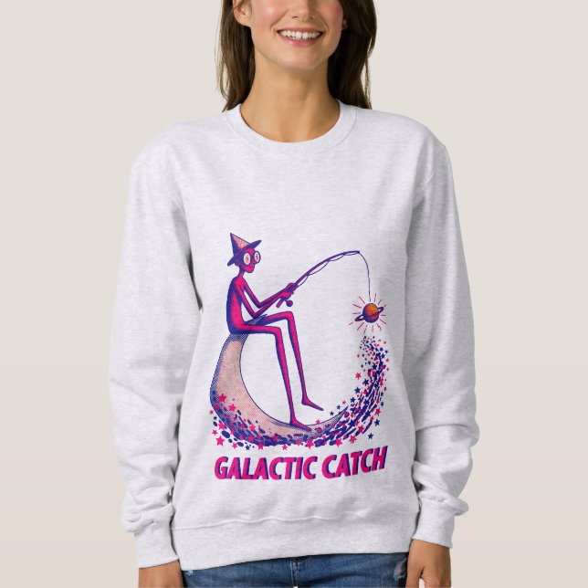 Sweatshirt Illustration de la prise galactique – Pêche à la l (Devant)