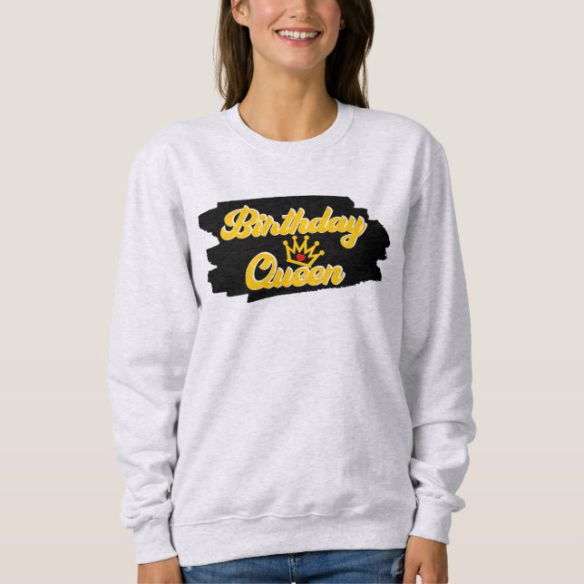 Sweatshirt Illustration de la reine anniversaire (Devant)