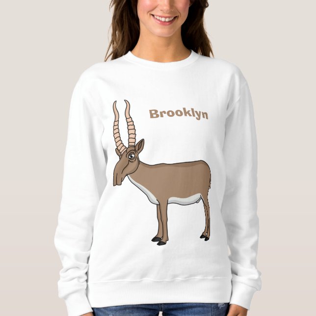 Sweatshirt Illustration de l'antilope de Saiga (Devant)