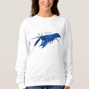 Sweatshirt Illustration de l'écrevisse marron bleu