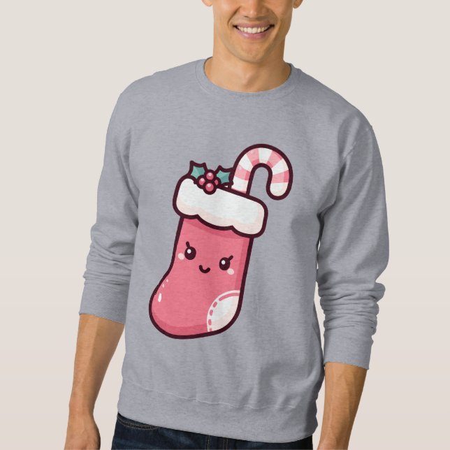 Sweatshirt Illustration de l'encombrement de Noël de Cute Kaw (Devant)