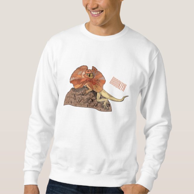 Sweatshirt Illustration de lézard à col frisé (Devant)