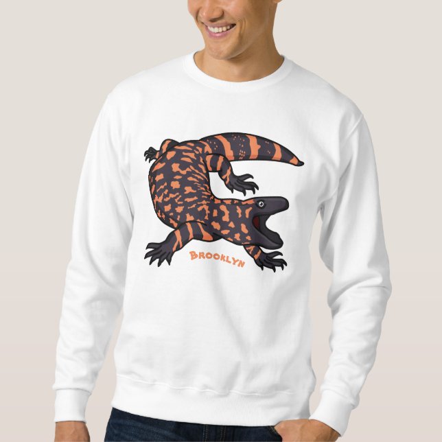 Sweatshirt Illustration de lézard géant affamé (Devant)