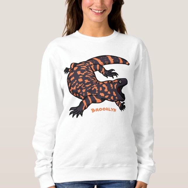 Sweatshirt Illustration de lézard géant affamé (Devant)