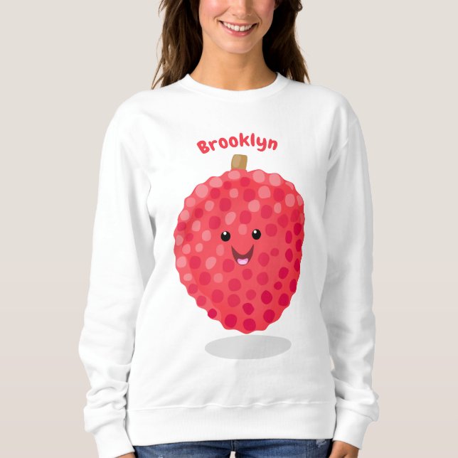 Sweatshirt Illustration de litchee rose mignon (Devant)