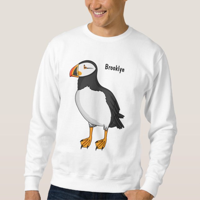Sweatshirt Illustration de macareux de l'Atlantique (Devant)
