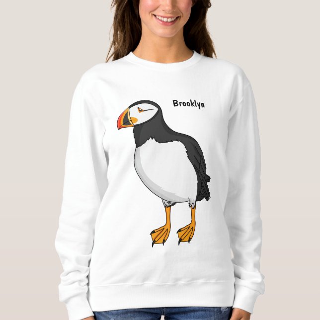 Sweatshirt Illustration de macareux de l'Atlantique (Devant)