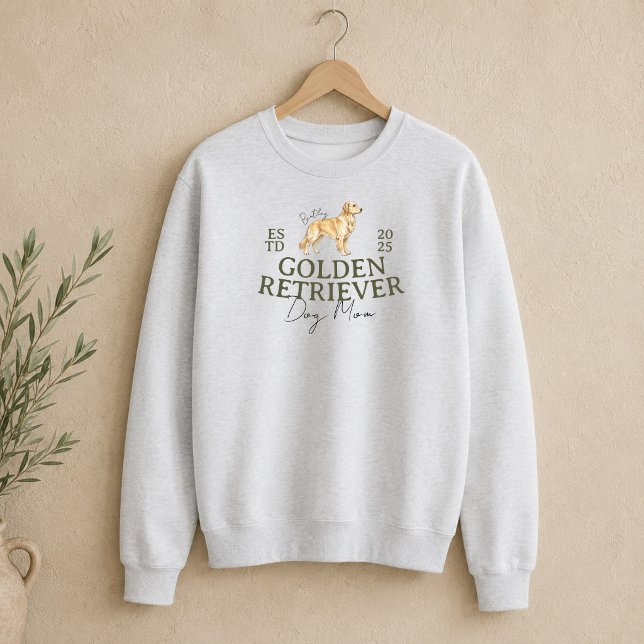 Sweatshirt Illustration de maman de Retriever doré (Golden Retriever Dog Mom Illustration Sweatshirt)