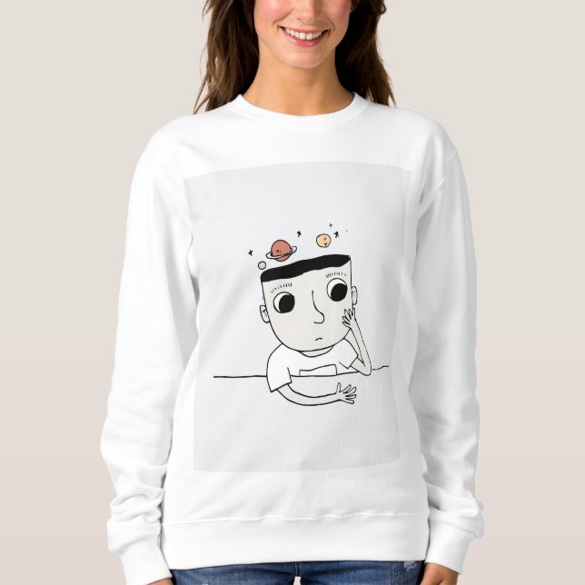 Sweatshirt Illustration de Man Nature Planets (Devant)