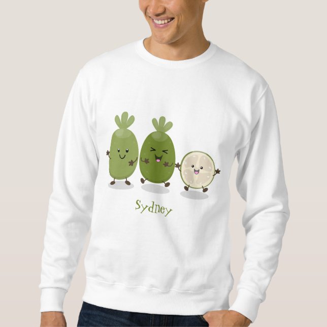 Sweatshirt Illustration de mignonne guava feijoa (Devant)