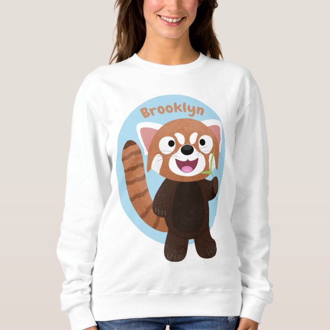 Sweatshirt Illustration de panda rouge mignon (Devant)