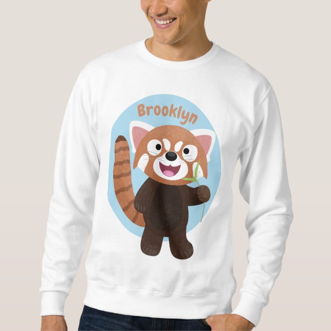 Sweatshirt Illustration de panda rouge mignon (Devant)