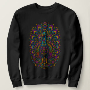 Sweatshirt Illustration de paon royal – Queue scintillante &