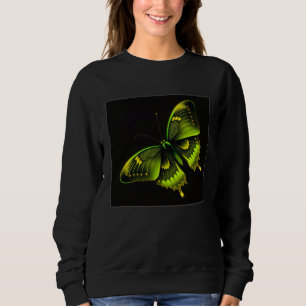 Sweatshirt Illustration de papillon mignon vert citron magnif