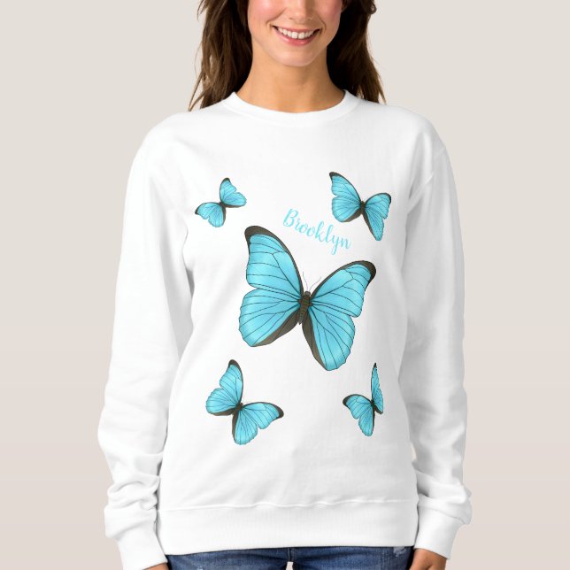 Sweatshirt Illustration de papillons Morpho (Devant)