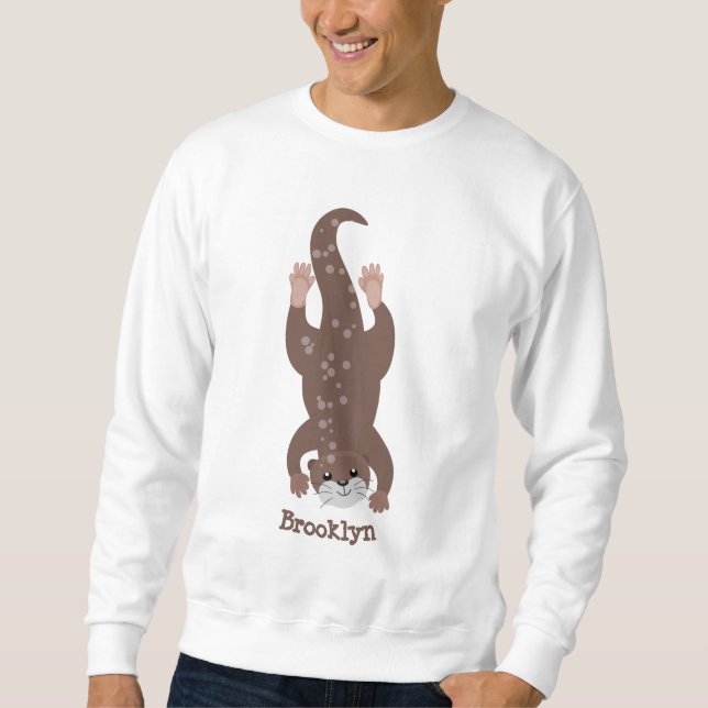 Sweatshirt Illustration de plongée de loutre mignonne (Devant)