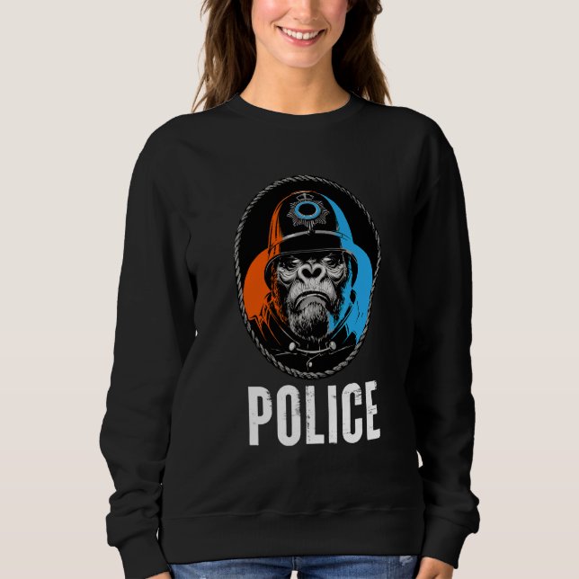 Sweatshirt Illustration de police de gorille sauvage   Concep (Devant)