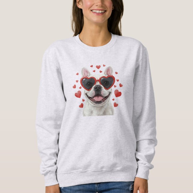 Sweatshirt Illustration de portrait de chien Bouledogue Franç (Devant)