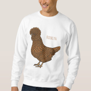 Sweatshirt Illustration de poulet à la polis chamois