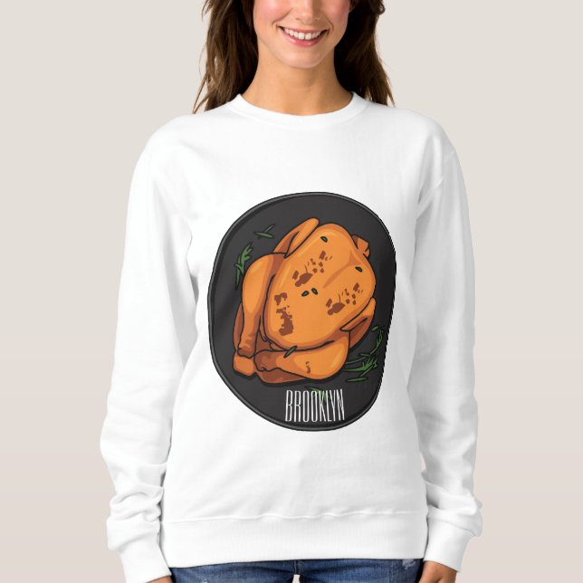 Sweatshirt Illustration de poulet rôti (Devant)