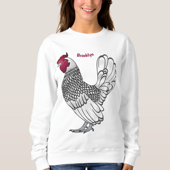 Sweatshirt Illustration de poulet Sebright (Devant)