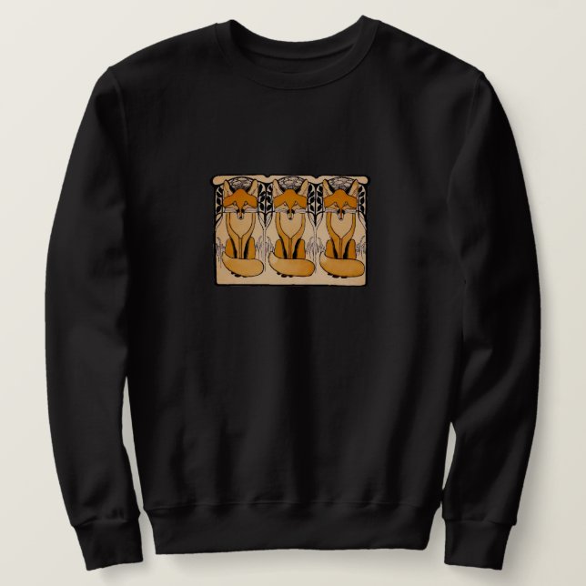 Sweatshirt Illustration de renards Art Nouveau | Faune forest (Design devant)
