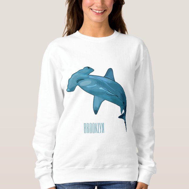 Sweatshirt Illustration de requin marteau (Devant)