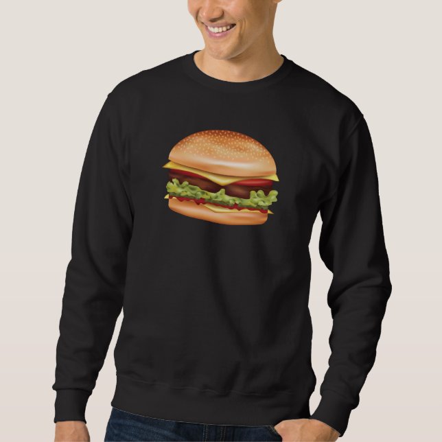 Sweatshirt Illustration de restauration rapide de hamburger (Devant)