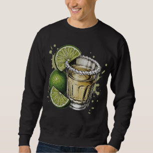 Sweatshirt Illustration de shot de tequila au bord salé avec 