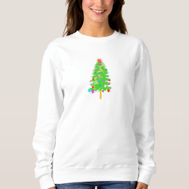 Sweatshirt Illustration de sweat-shirt d'arbre de Noël festif (Devant)
