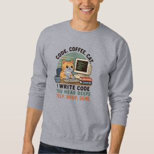 Sweatshirt Illustration d'humour de programmeur de chat de ca
