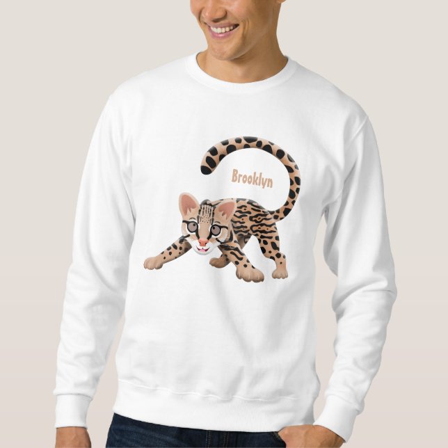 Sweatshirt Illustration d'ocelot mignon (Devant)
