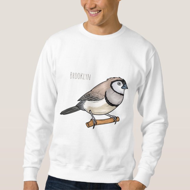 Sweatshirt Illustration d'oiseau à deux barreaux (Devant)