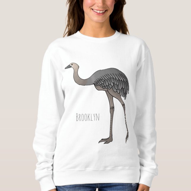 Sweatshirt Illustration d'oiseau de rhée (Devant)
