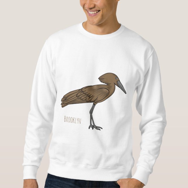 Sweatshirt Illustration d'oiseau Hamerkop (Devant)