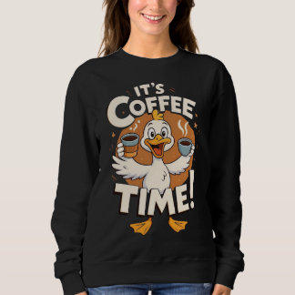 Sweatshirt Illustration drôle de canard de dessin animé au mo