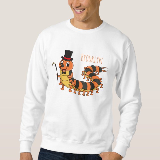Sweatshirt Illustration drôle de dessin animé centipede (Devant)