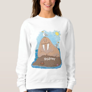 Sweatshirt Illustration drôle de morse joyeux