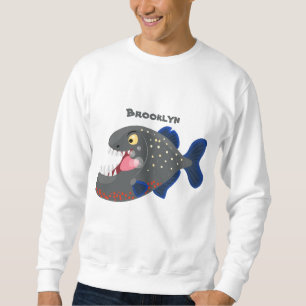 Sweatshirt Illustration drôle de piranha affamée