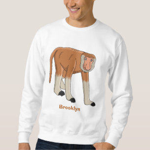 Sweatshirt Illustration drôle de singe proboscis