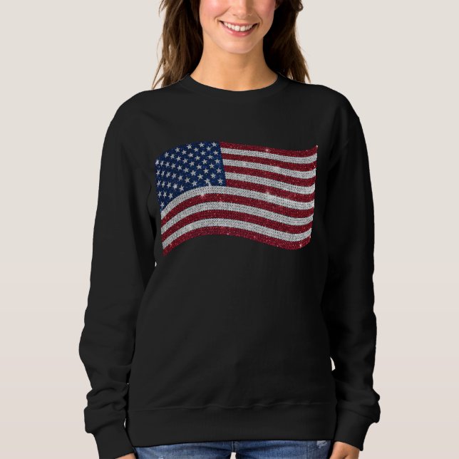 Sweatshirt Illustration du drapeau des États-Unis en pierre d (Devant)