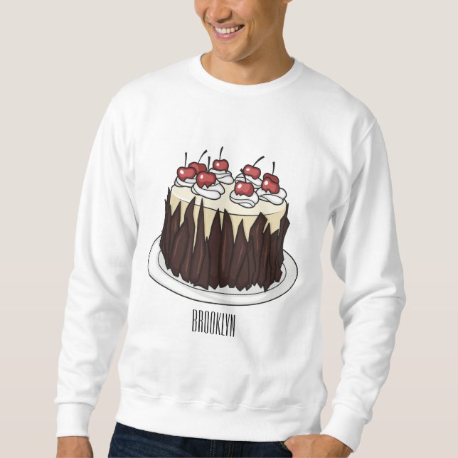 Sweatshirt Illustration du gâteau de la Forêt-Noire (Devant)