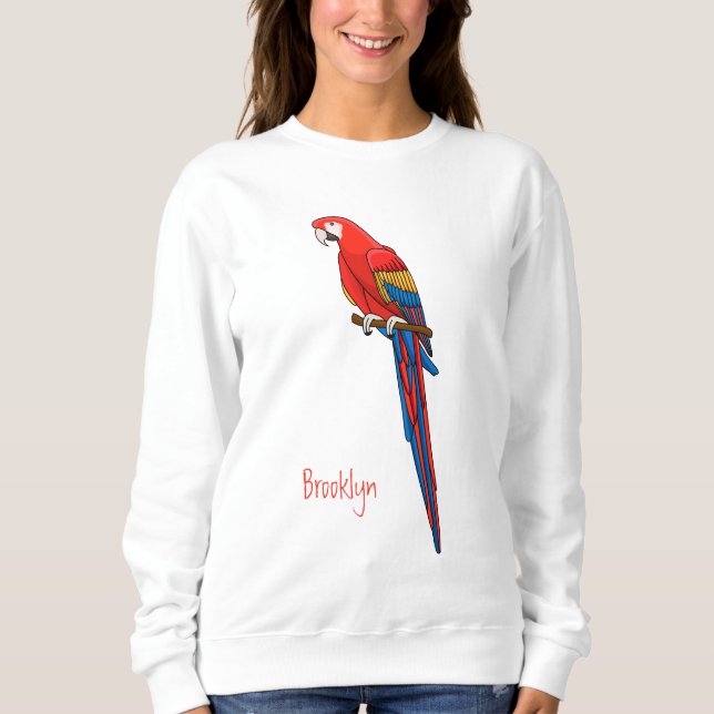 Sweatshirt Illustration du perroquet de macaw Scarlet (Devant)